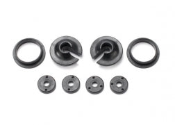 TRAXXAS Spring retainers, upper & lower (2)/ piston head set (2-hole (2)/ 3-hole (2)) 3768