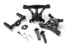 TRAXXAS Body mounts, front & rear/ body mount posts, front & rear/ 2.5x18mm screw pins (4)/ 4x10mm BCS (1) 5314