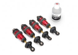 TRAXXAS Shocks, GTR aluminum, red-anodized bodies with TiN shafts (fully assembled w/o springs) (4) 5460R