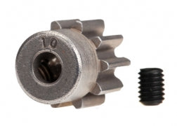 TRAXXAS Gear, 10-T pinion (32-p) (steel) (fits 3mm shaft)/ set screw 6746