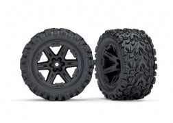 TRAXXAS Tires & wheels, assembled, glued (2.8") (RXT black wheels, Talon EXT tires, foam inserts) (4WD electric front/rear, 2WD electric front only) (2) (TSM rated) 6773