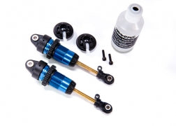 TRAXXAS Shocks, GTR long blue-anodized, PTFE-coated bodies with TiN shafts (fully assembled, without springs) (2) 7461
