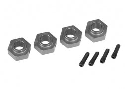 TRAXXAS Wheel hubs, 12mm hex, 6061-T6 aluminum (charcoal gray-anodized) (4)/ 3x10 screw pin (4) 8269a