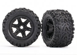 TRAXXAS Tires & wheels, assembled, glued (black wheels, Talon EXT tires, foam inserts) (2) 8672
