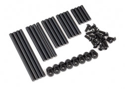 TRAXXAS Suspension pin set, complete (hardened steel), 4x64mm (4), 4x22mm (4), 4x38mm (4), 4x33mm (4), 4x47mm (4)/ 3x8mm BCS (14)/ 3x6mm BCS (4)/ retainers (8) 8940x