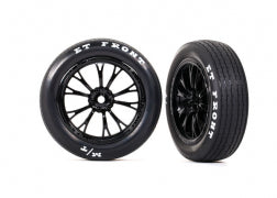 TRAXXAS Tires & wheels, assembled, glued (Weld gloss black wheels, Mickey Thompson® ET Front® tires, foam inserts) (2) 9474
