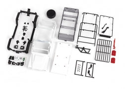 Body, 1/18 Land Rover® Defender®, complete (unassembled) (white, requires painting) (includes grille, side mirrors, door handles, fender flares, fuel canisters, jack, spare tire mount, & clipless mounting) (requires #9734 front & rear bumpers)  9712