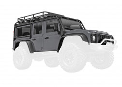 Body, 1/18 Land Rover® Defender®, complete, silver (includes grille, side mirrors, door handles, fender flares, fuel canisters, jack, spare tire mount, & clipless mounting) (requires #9734 front & rear bumpers) 9712 -SLVR