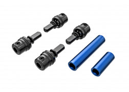 TRAXXAS Driveshafts, center, male (steel) (4)/ driveshafts, center, female, 6061-T6 aluminum (blue-anodized) (front & rear)/ 1.6x7mm BCS (with threadlock) (4) 9751-BLUE