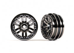 TRAXXAS TRX4M Wheels, 1.0" (black chrome) (2) 9768-BLKCR