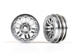 TRAXXAS TRX4M Wheels, 1.0" (satin chrome) (2) 9768-SATIN