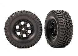 TRAXXAS Tires & wheels, assembled (black 1.0" wheels, BFGoodrich® Mud-Terrain™ T/A® KM3 2.2x1.0" tires) (2) 9774