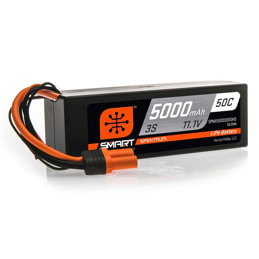 Spektrum - SPMX50003S50H5 11.1V 5000mAh 3S 50C Smart Hardcase LiPo Battery: IC5