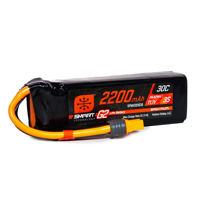 Spektrum - SPMX223S30 11.1V 2200mAh 3S 30C Smart G2 LiPo Battery: IC3