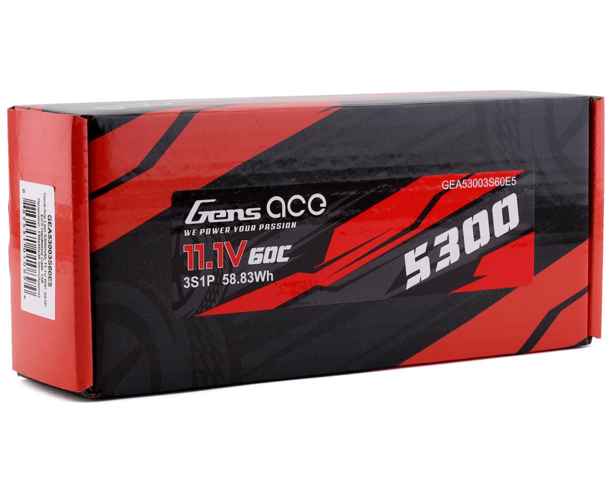 Gens Ace 3s LiPo Battery 60C (11.1V/5300mAh) w/EC5 Connector GEA53003S60E5