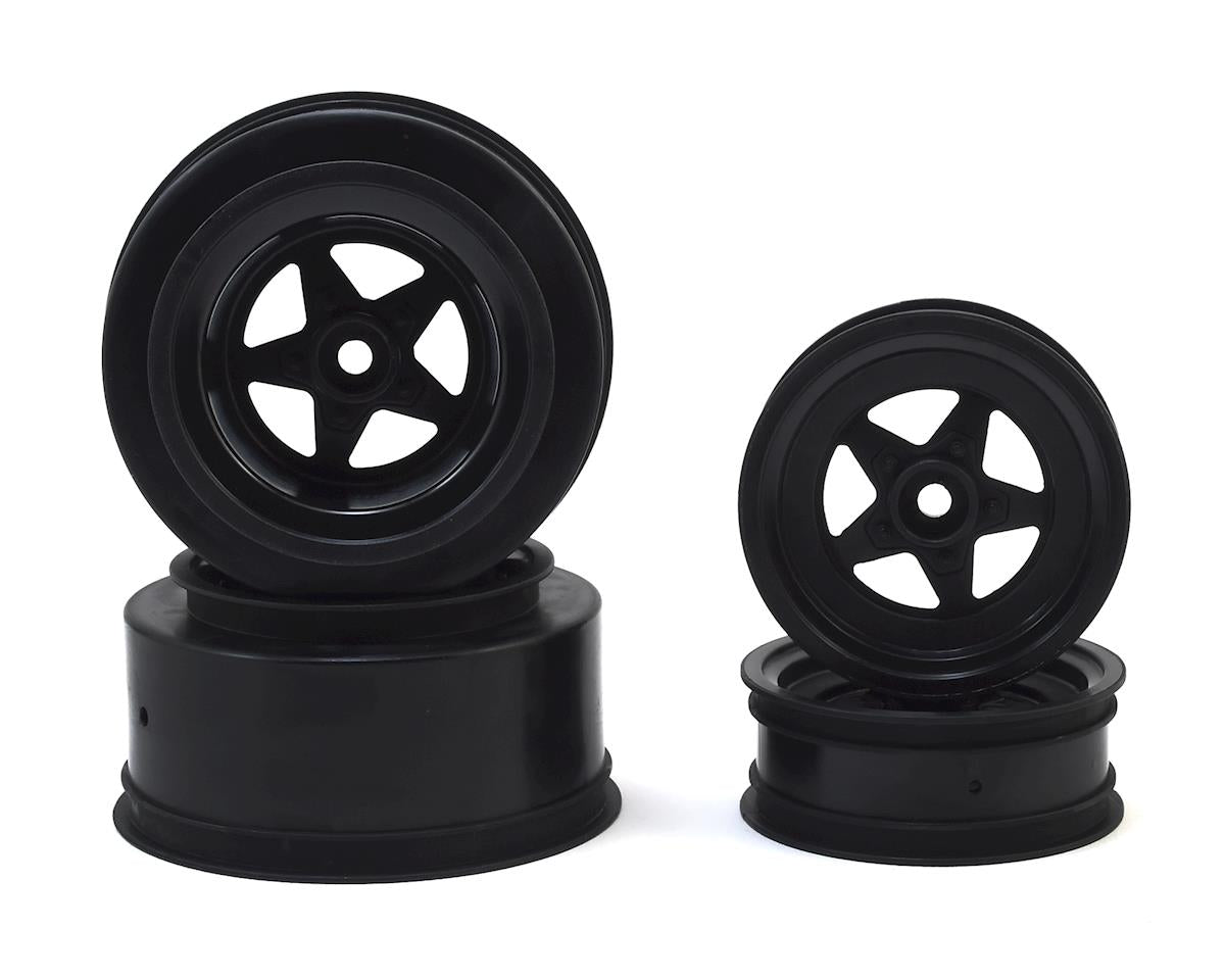 JConcepts Startec Street Eliminator Drag Racing Wheels (Black) w/12mm Hex (2x Rear SCT Wheels & 2x Front Buggy Wheels) 3387B