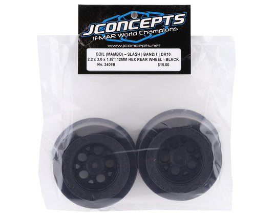 JConcepts Coil Mambo Street Eliminator Rear Drag Racing Wheels (Black) (2) w/12mm Hex 3409B