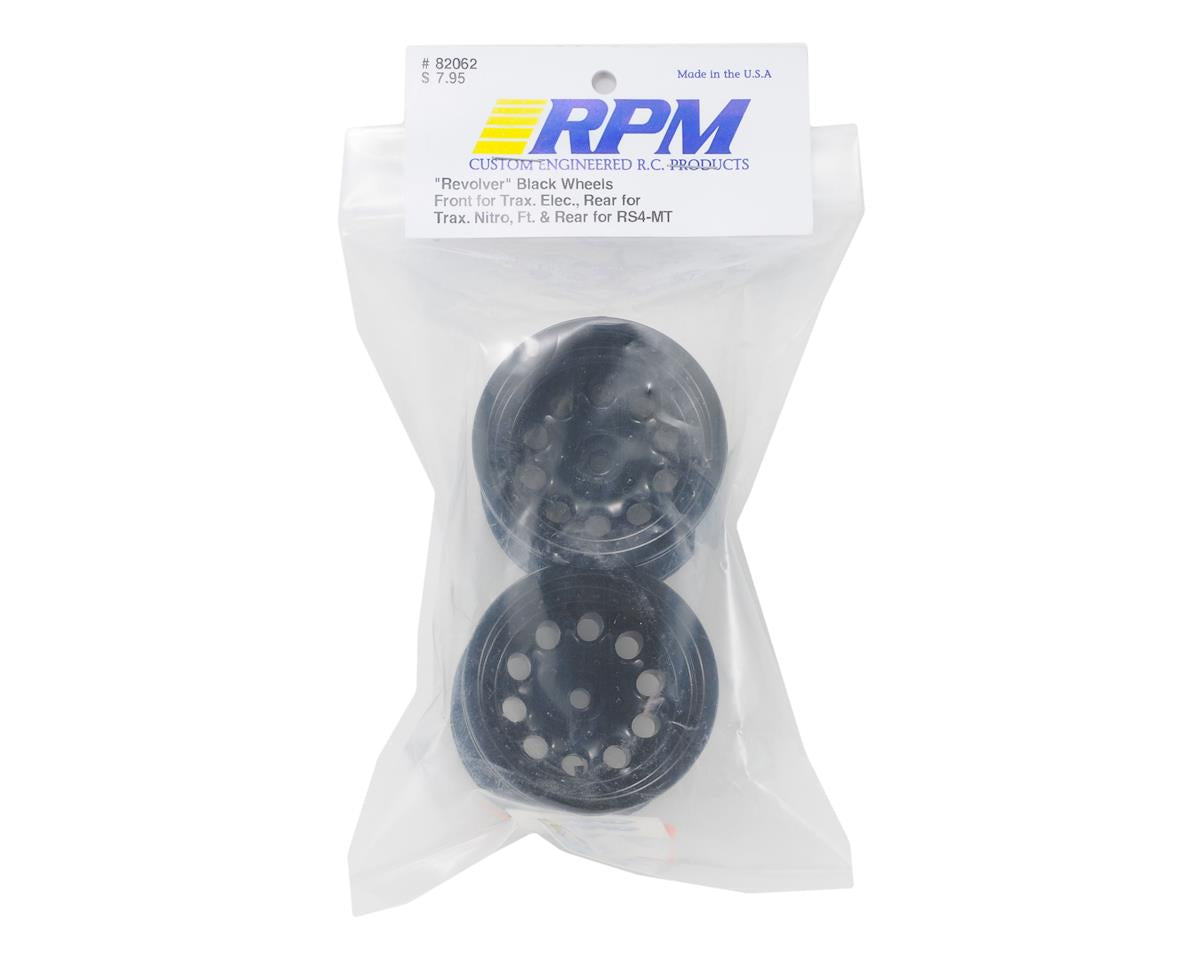 RPM Revolver 10 Hole Traxxas Electric Front/Nitro Rear Wheels (2) (Black) 12mm Hex RPM82062