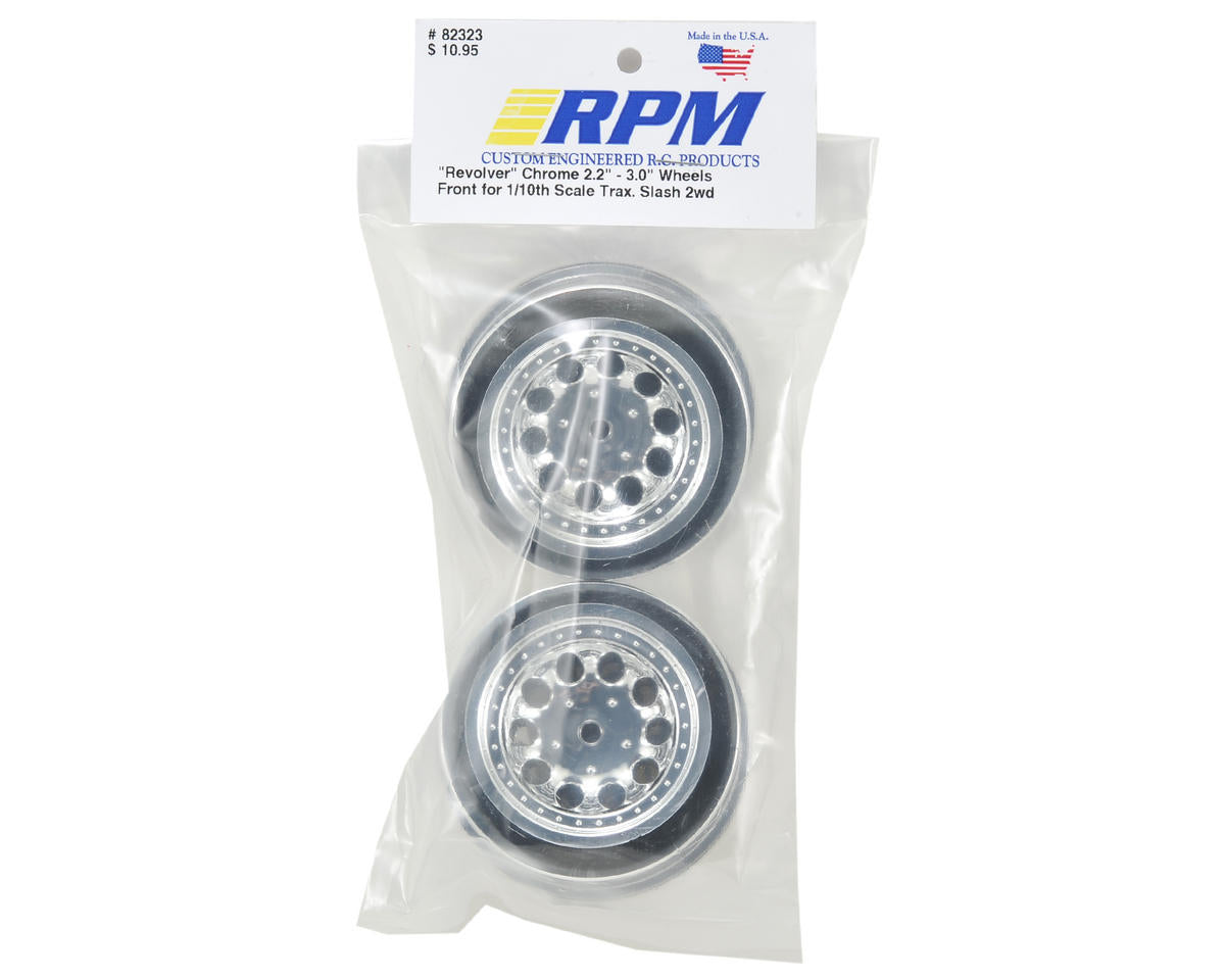 RPM 12mm Spline Drive "Revolver" Short Course Wheels (Chrome) (2) (Slash Front) rpm82323