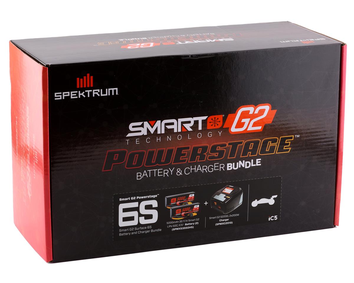 Spektrum RC Smart G2 PowerStage 6S Bundle w/Two 3S Smart LiPo Batteries (5000mAh) SPMXG2PS6